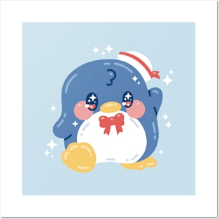 Kawaii Tuxedo Penguin Art Posters and Art